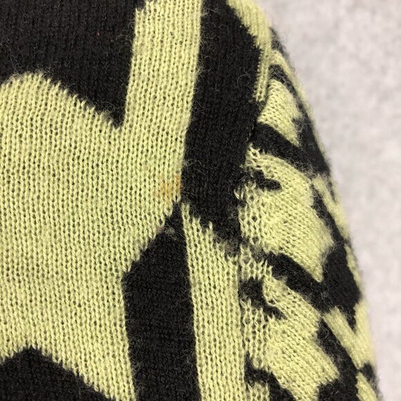 Worth New York Green Black Houndstooth Cardigan Wool Y2k Size Medium - Picture 7 of 7